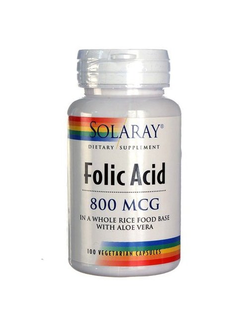 Ácido Fólico 800 Mcg 100 Cápsulas Solaray