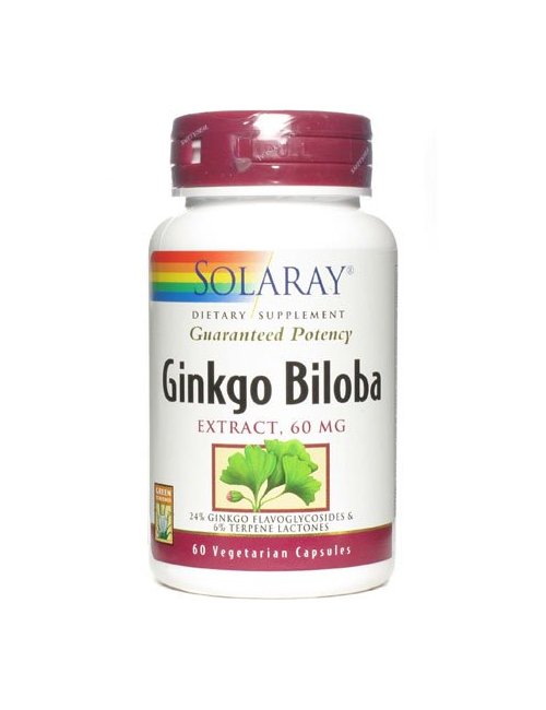 Solaray Ginkgo Biloba 60mg. 60 capsulas de Solaray