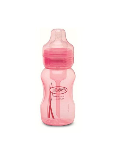 Dr. Browns Biberon Boca Ancha Rosa 240 Ml.