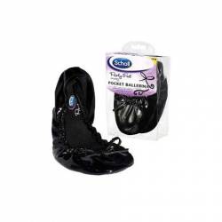 Scholl Pocket Ballerina Charol Negro