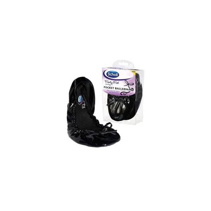 Scholl Pocket Ballerina Charol Negro