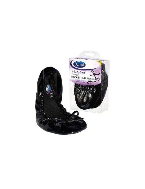 Scholl Pocket Ballerina Charol Negro