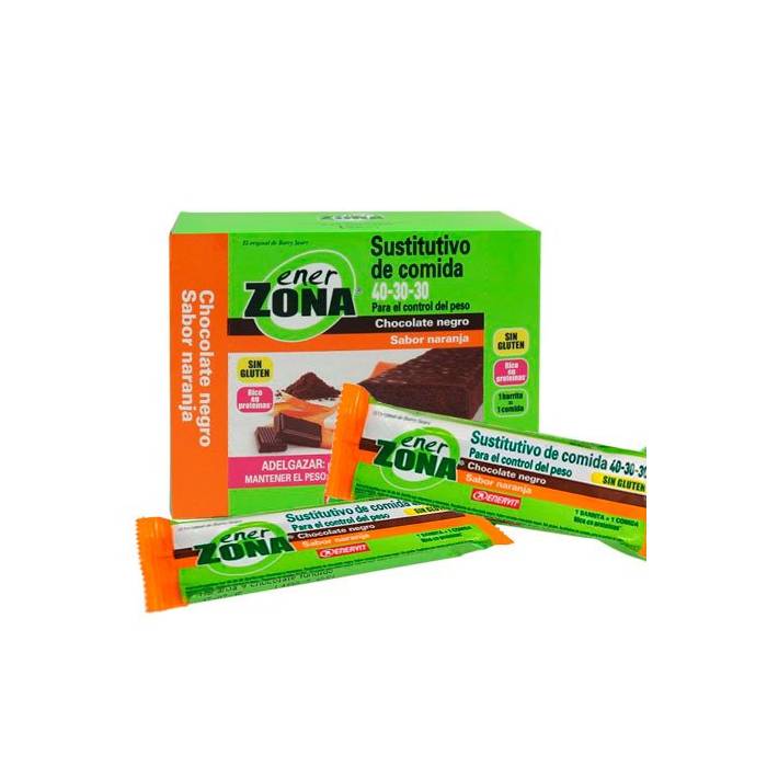 Enerzona Caja Barritas Chocolate Negro Sabor Naranja 