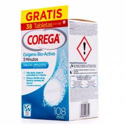 Corega Oxígeno Bio Activo Tabletas Limpiadoras 108 Ud.