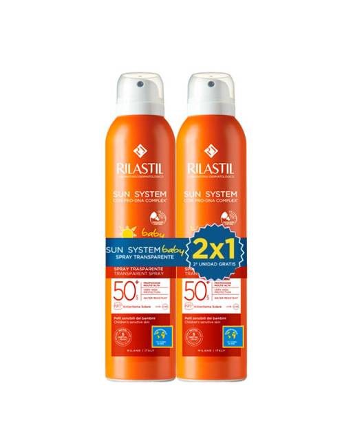 Rilastil Sun System Duplo Infantil Spray 50+ 2x200 Ml. Rilastil Sun System Duplo Infantil Spray 50+ 2x200 Ml.