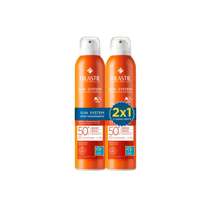 Rilastil Sun System SPF 50+ Duplo Spray Transparente 2x200 Ml.