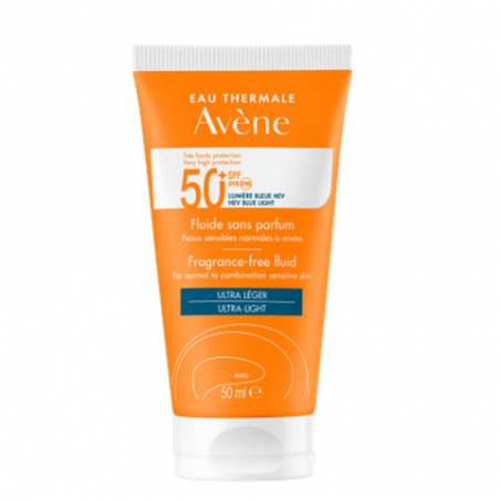 Avene Solar Fluido SPF 50+ Sin Perfume 50 Ml.