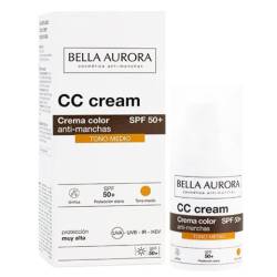 Bella Aurora CC Crema Antimanchas SPF50+ Tono Medio 30 Ml.